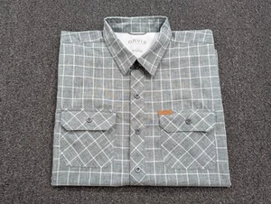Orvis Classic Hombre Gris Blanco Cuadros Manga Corta Abotonada Talla Grande - Imagen 1 de 9