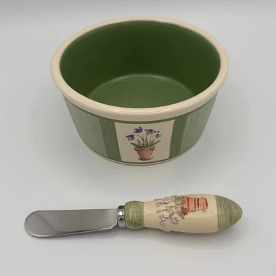 Pfaltzgraff Perennials Flower Garden Dip Mix with Spreader 4" country cottage - Image 1 of 4