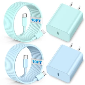 i Phone Charger Fast Charging, 2Pack Type C Charger Fast Charging, 60W 10FT U... - Picture 1 of 7