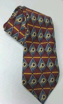 Corbata de seda NFL roja estampado multicolor logotipo deportivo 58" Foto 1 de 4