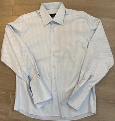 Men’s Amici Della Moda Blue French Cuff Shirt Size XL 42/43 - Image 1 of 4