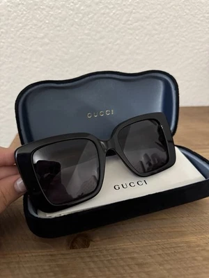 Auténticas gafas de sol para mujer Gucci GG1861S marco negro gris oscuro lentes Foto 1 de 4