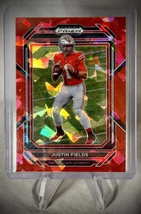 2023 Panini Prizm Draft Picks - Justin Fields - Red Cracked Ice #59 - Picture 1 of 5
