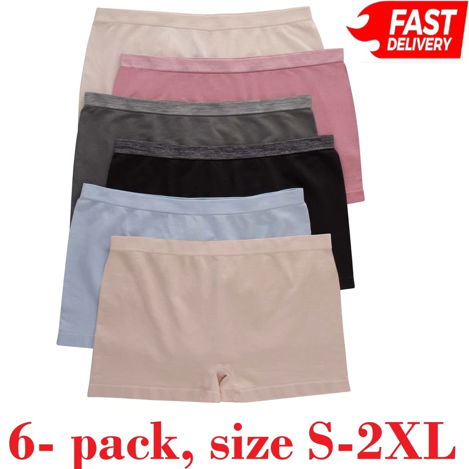 Hanes Women's Seamless Underwear Pack, Comfort Flex Fit Boyshort, Size S-2XL - Image 1 of 4