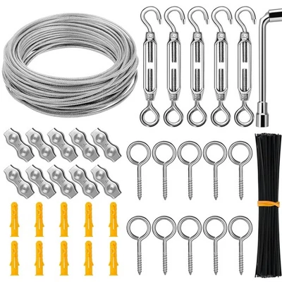 Drahtseil Edelstahl 30M 3mm Kabel Seil Spannsystem für Beleuchtung Wäsche Garten - Bild 1 von 2