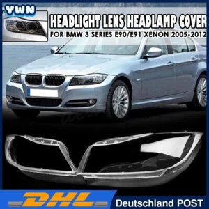 Links Rechts für 2005-2012 BMW 3er E90 E91 Streuscheibe Xenon Scheinwerferglas - Bild 1 von 4