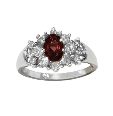 Anillo de oro 14KW granate genuino de 0,64CT y diamantes naturales de 0,63CT, cierre $825 Foto 1 de 2