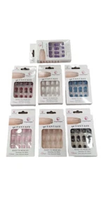 FALSE fake NAILS medium french airbrushed full nail art gel acrylic glue uk - Picture 1 of 2