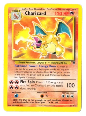 2002 Charizard 3/110 Non Holo Rare Legendary Collection Pokemon Card - Image 1 of 2