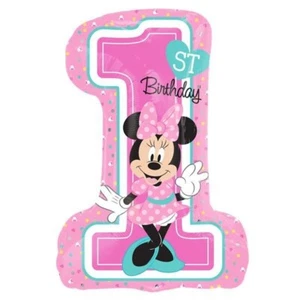 Minnie Mouse Party Supplies Foil Balloon Girl 1st Birthday One 1 Pink Decoration - Picture 1 of 1