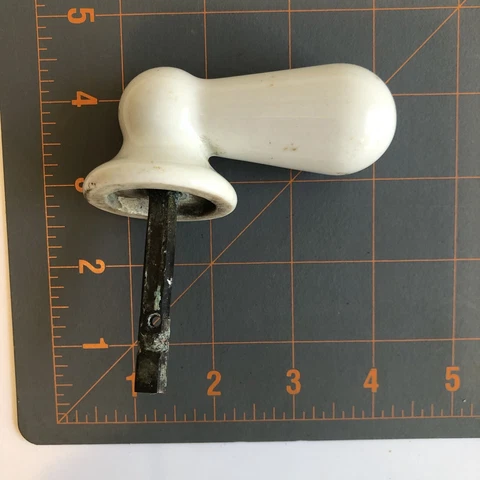 Rare Vintage Sink Faucet or DOOR Ceramic Porcelain Chunky Knob Handle Cover