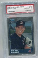1997 Bowman Chrome - SEAN CASEY - Rookie Card #245 - CLEVELAND INDIANS PSA 10