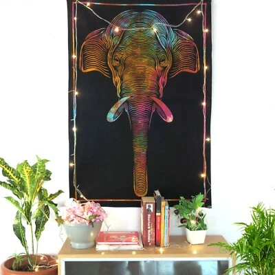 Indian Elephant Vintage Wall Poster Tapestry Home Décor Wall Art Poster Tapestry - Image 1 of 4