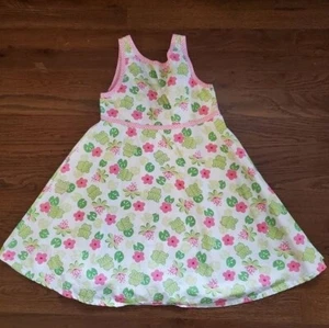 Vtg GYMBOREE Girls XL 6YR frogs and flowers sundress - Picture 1 of 8