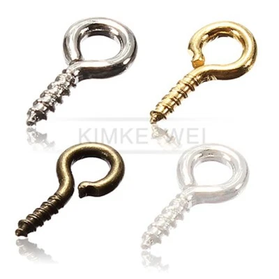  100x Mini Alfinetes para Olhos Faça Você Mesmo Ganchos Ilhós Parafuso Roscado Pino 8x4mm Novo - Imagem 1 de 4