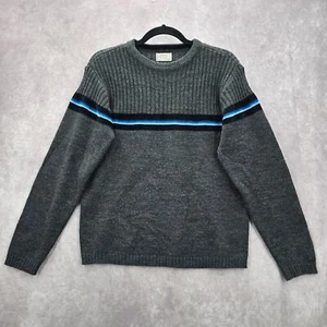 Arizona Gray Stripe Long Sleeve Sweater Cardigan Pullover Youth Boys Large - Picture 1 of 5