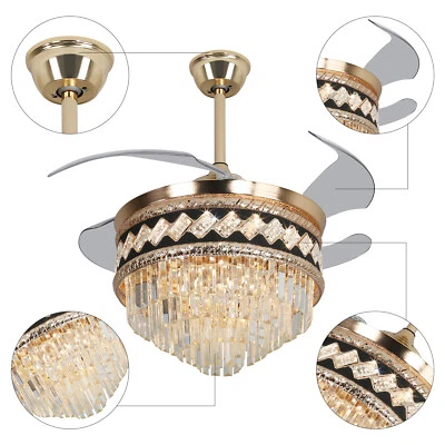 38W Modern 3-colour Round Inch Ceiling Fan Light With Remote NEW - Image 1 of 4