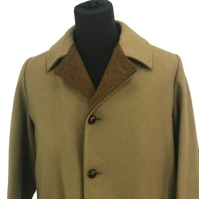 Casaco clássico vintage masculino Bloomingdales marrom lã pesada forrado de lã alpaca tamanho 46 - Imagem 1 de 4