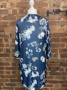 ASOS Blue Oriental Heron Print Stretch Tunic Dress Size 12 Petite Casual BNWT - Picture 1 of 9