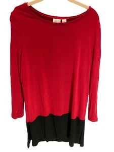 Zenergy by Chico's Tunika schwarz rot stretchig Oberteil Damengröße 8/10 - Bild 1 von 4