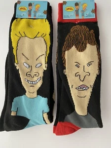 Beavis and Butthead 2-Pack Men's Crew Socks Multi-Color - Picture 1 of 3