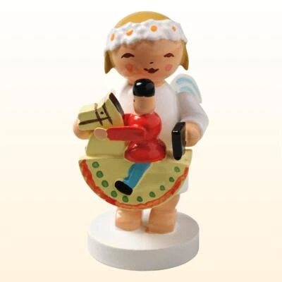 Wendt & Kühn Margeritenengel, stehend,  mit Pferdchen, 634/30/3, Fachhändler - Bild 1 von 3