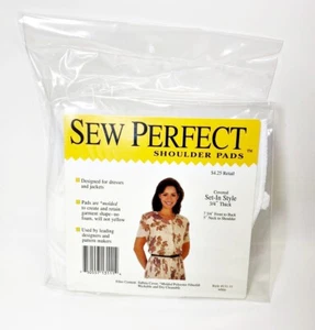 Lot of 2 Sew Perfect Shoulder Pads Set-in Style,3/4 Thick, White - Picture 1 of 2