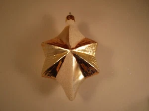 Decorazione natalizia vintage in vetro bianco mica oro stella Polonia - Foto 1 di 6
