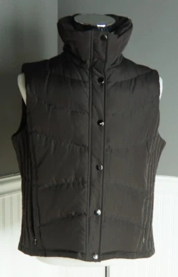 Kenneth Cole Reaction Brown Puffer Vest Down Blend Fill Pockets Zips Snap XL - Image 1 of 4