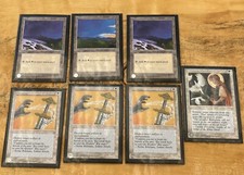 MTG Ice Age Cards Swords To Plowshares 3x Disenchant 3x Plains Unplayed