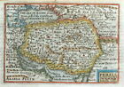 PERSIA, IRAN, Van Den Keere, Miniature Speed original antique map 1675