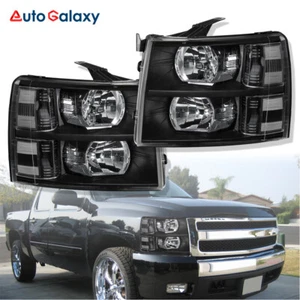 Pair Headlights Headlamps For 2007-2013 Chevrolet Silverado 1500 2500 3500 & HD - Picture 1 of 5