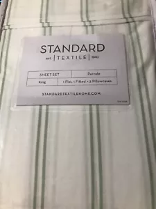 Standard Textile Percale Sheet Set King in Aurora Stripe Retail $169.00 Sold Out - Picture 1 of 4