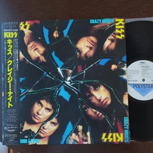 KISS ~ Crazy Nights ~ Vintage Japanese PROMO LP w/OBI Polystar R28R-2024 - Picture 1 of 10