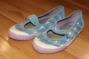 Keds Blue Canvas Flat Shoes with Seals Sea Lions in design Girls 4 1/2 - 4.5 - Picture 1 of 4