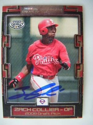 ZACH COLLIER signed NATIONALS PHILLIES 2008 Tristar Prospects baseball card AUTO - Image 1 of 3