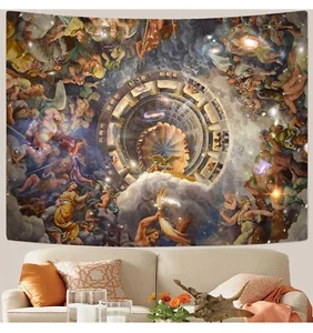 Renaissance Wall Medieval Tapestry Wall Hanging Royal Chateau Versailles - Picture 1 of 2