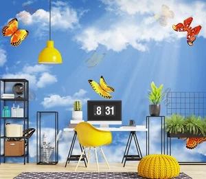 Carta da parati 3D Farfalla H7323 immagine da parete autoadesiva adesivo rimovibile Erin - Foto 1 di 11