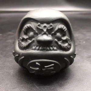 Natural Obsidian Crystal Quartz Carved Japan Daruma Healing Reiki Decoration 1Pc - Picture 1 of 9