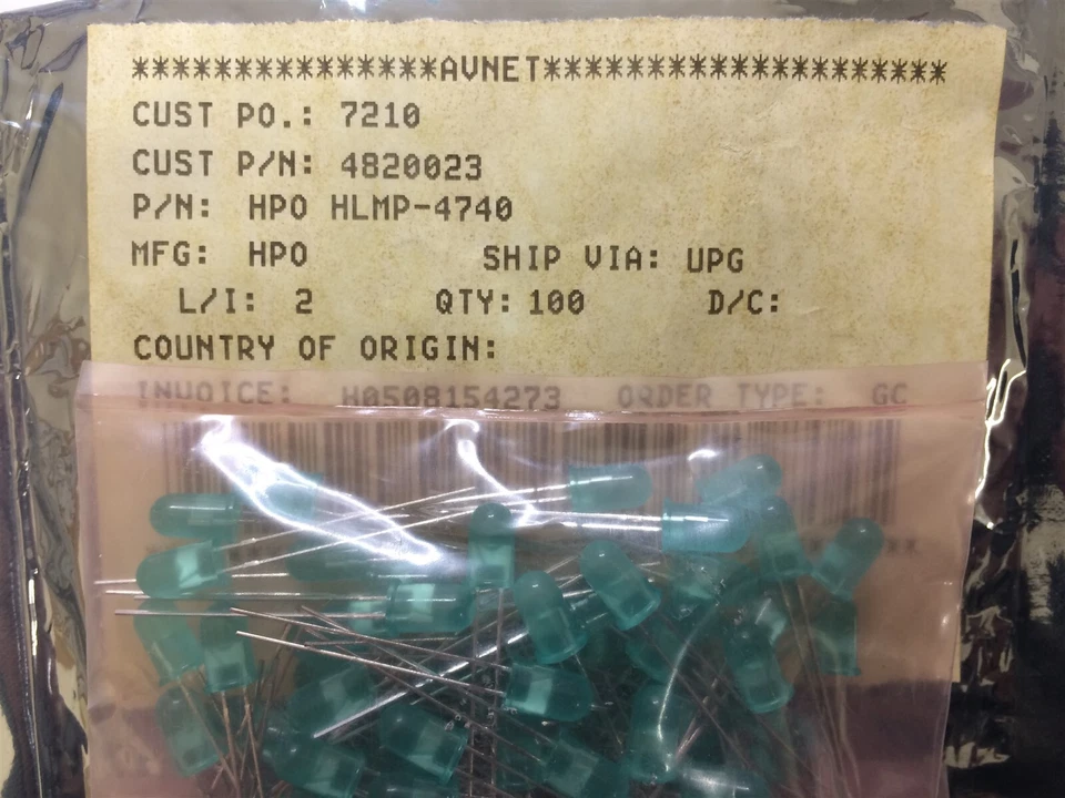 HLMP-4740 HP LED VERDE DIFUSO T-1 3/4 T/H 25 PIEZAS Foto 1 de 1