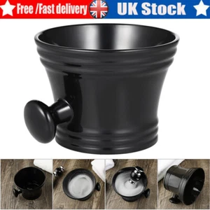 Plastic Black Shaving Mug Bowl For Shave Soap / Cream Barbers Perfect Shaving UK - Picture 1 of 12