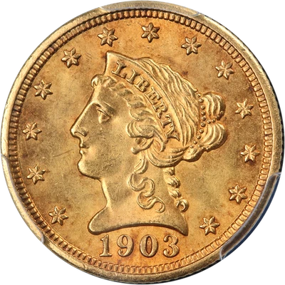 1903 Liberty Gold $2.50 PCGS MS65 Superb Eye Appeal Strong Strike - Image 1 of 4