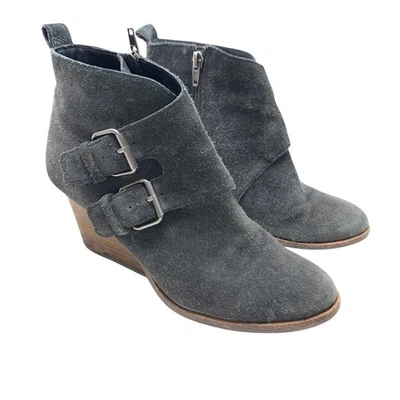 Dolce Vita DV Gris Gamuza Cuero Cuñas Botines Botas Zapatos Hebillas talla 7 Foto 1 de 4