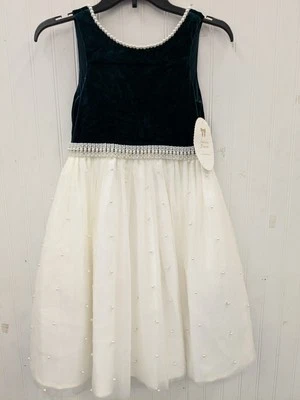 Vestido de fiesta adornado American Princess para niñas, verde esmeralda talla 10 nuevo con etiquetas + defecto Foto 1 de 4