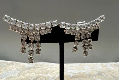 Clips para zapatos vintage estilo Art Deco con estrás blanco Foto 1 de 4