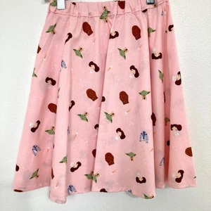 Disney Star Wars Girls Skirt Small Handmade Pink Yoda Pull On Elastic Cotton - Picture 1 of 5