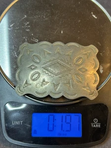 Vintage Solid Nickel Silver Southwestern Style Belt Buckle Geometric - Picture 1 of 18