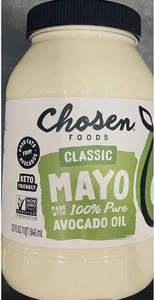 5x CHOSEN FOODS Classic 100% PURE AVOCADO OIL MAYO MAYONNAISE 32 oz - 3 CT - Picture 1 of 2
