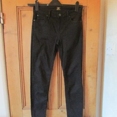 Lee Scarlett jet black stretch ladies skinny jeans waist 28" inside leg 31" vgc - Image 1 of 4