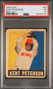 1948 Leaf #42 Kent Peterson Red Cap Reds PSA 1.5 FR RARE - Picture 1 of 2